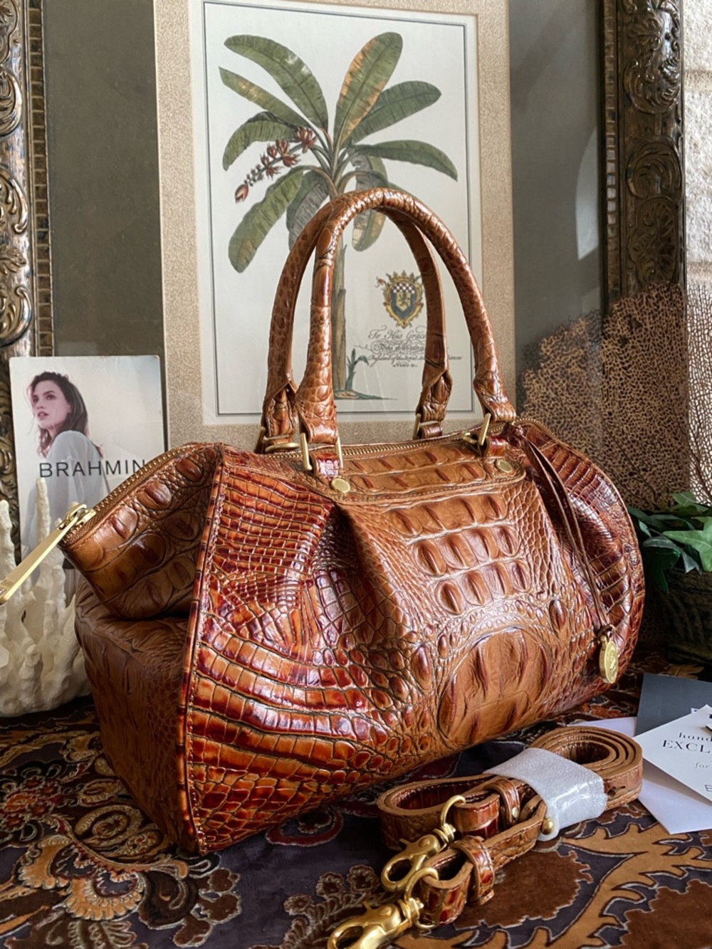 🌴 GREAT CLASSIC BAG!! BRAHMIN SMALL FAYE PLEATED SATCHEL